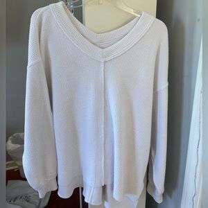 Aerie Textured V-Neck Sweatshirt
